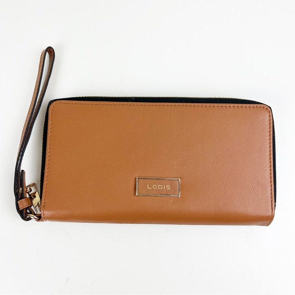 Lodis Handbags - Lodis Cognac Brown Jojo Phone Wristlet Wallet